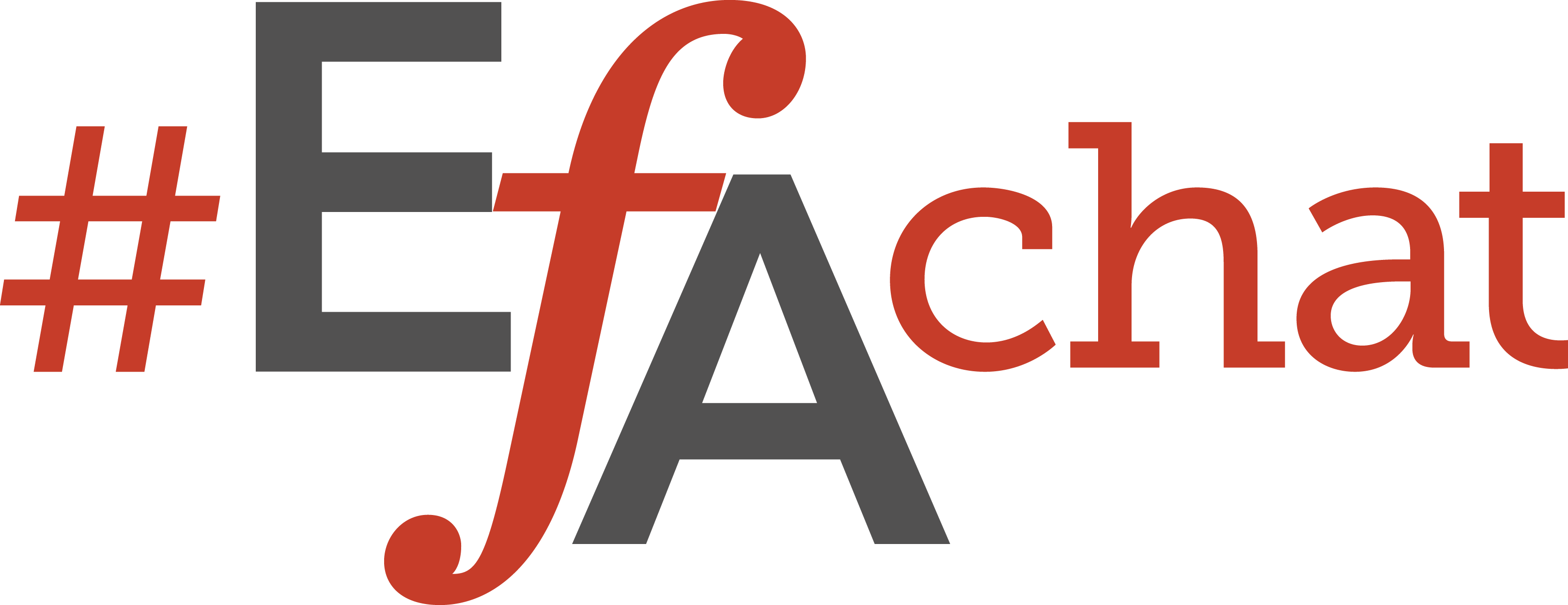 #EFAChat Logo in red and dark gray.