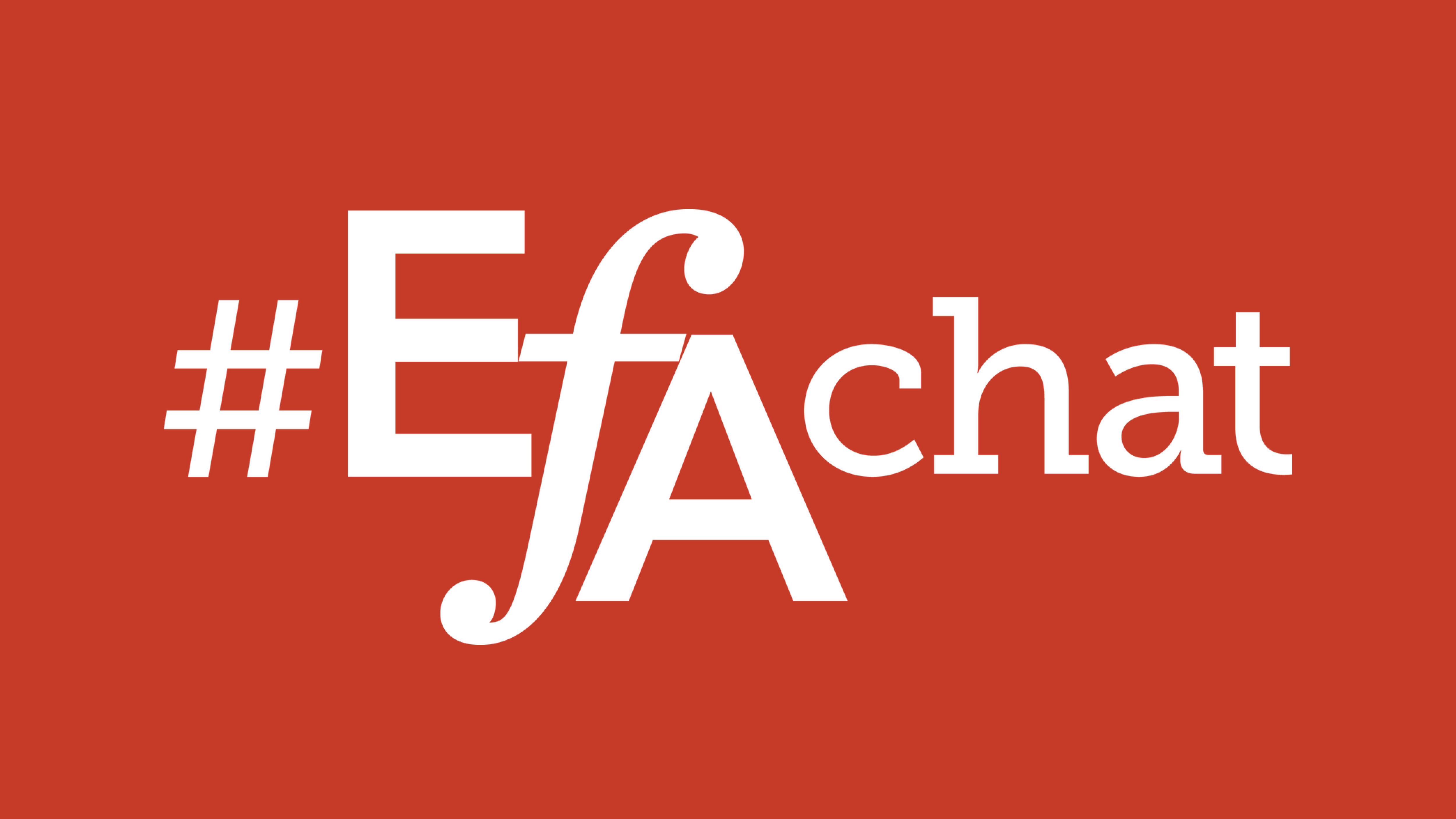 #EFAChat in white letters on a red background.