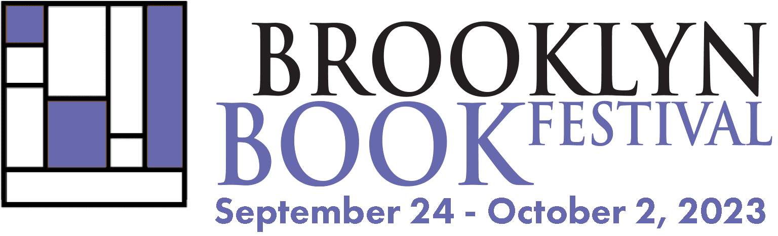 Black and purple Brooklyn Book Fest logo