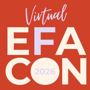 red and gray 2026 EFA Conference logo on cream background