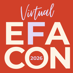 red and gray 2026 EFA Conference logo on cream background